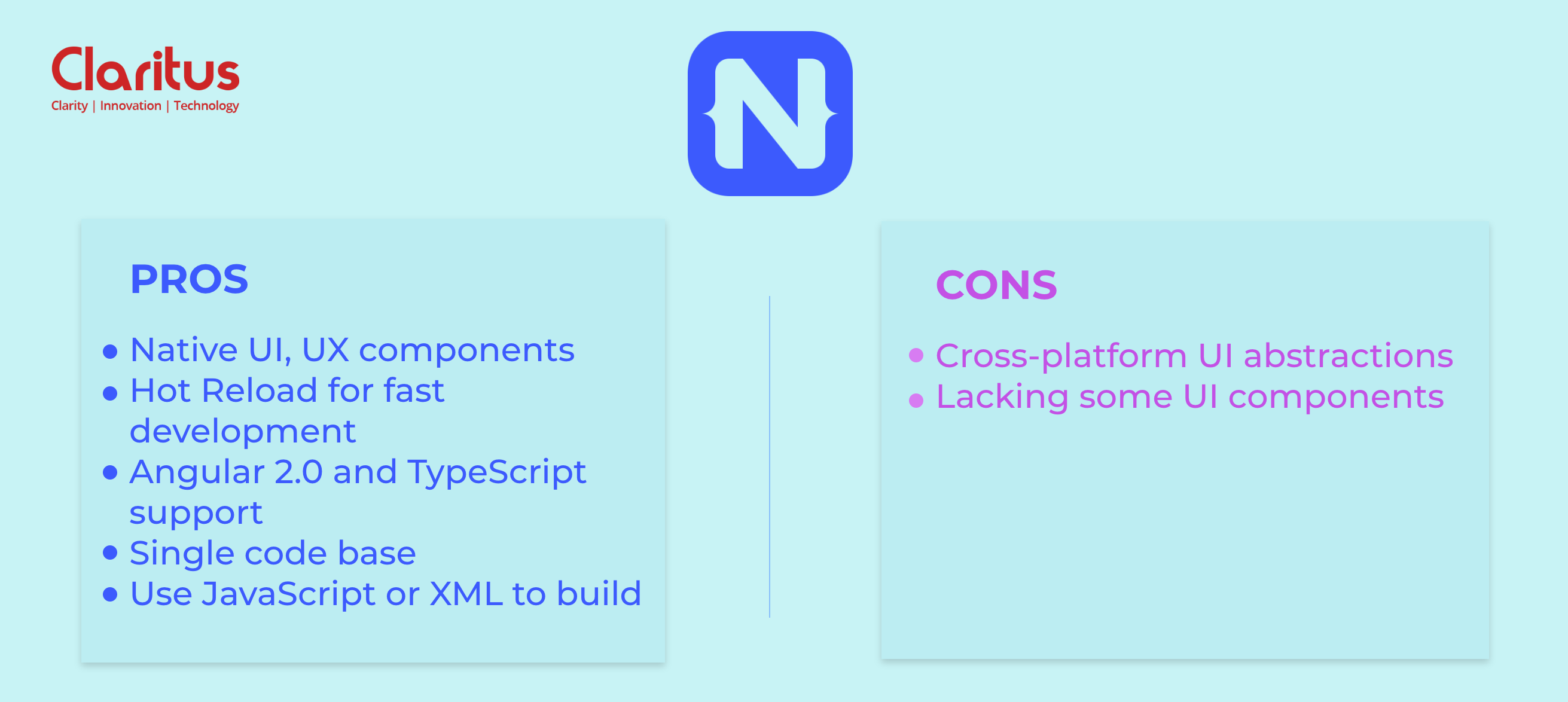 nativescript development framework
